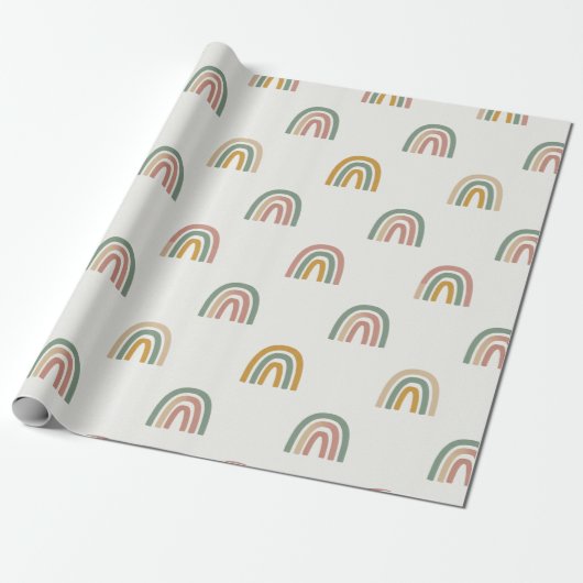 Muted boho rainbow scandi pattern  ラッピングペーパー (アンロールド)