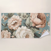 Muted Botanical Dream ビーチタオル (正面)