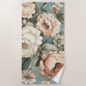 Muted Botanical Dream ビーチタオル (正面)