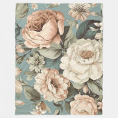 Muted Botanical Dream フリースブランケット (正面)