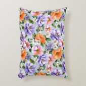 Muted Colorful Flowers Boho flower アクセントクッション (正面(垂直))