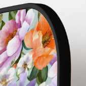 Muted Colorful Flowers Boho flower ピックルボールラケット (左詳細)