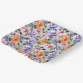 Muted Colorful Flowers Boho flower ペーパープレート (傾斜あり)