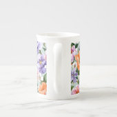 Muted Colorful Flowers Boho flower ボーンチャイナマグカップ (裏面)