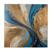 Muted Copper and blue marble abstract タイル (正面)