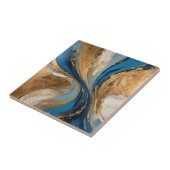Muted Copper and blue marble abstract タイル (側面)
