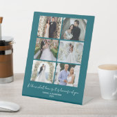 Muted Deep Teal 6 Photo Collage Valentine’s 台座サイン (インサイチュ)