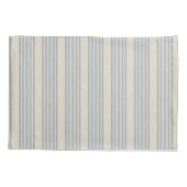 Muted Distressed Blue Farmhouse Ticking Stripe 枕カバー (裏面)