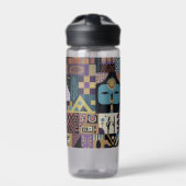 Muted Earthy Folk Art Patchwork Quilt ウォーターボトル (正面)