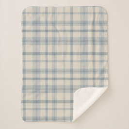 Muted Farmhouse Blue Plaid Baby Boy's Nursery シェルパブランケット