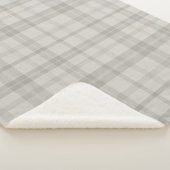 Muted Farmhouse Gray Plaid シェルパブランケット (3/4)