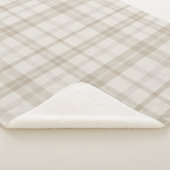 Muted Farmhouse Taupe Plaid シェルパブランケット (3/4)