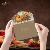 Muted Floral All In One Thanksgiving Invitation  オールインワン招待状