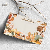 Muted Florals Thanksgiving Blank Flat Table Card 名刺