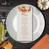 Muted Florals Thanksgiving Dinner Menu Card メニュー