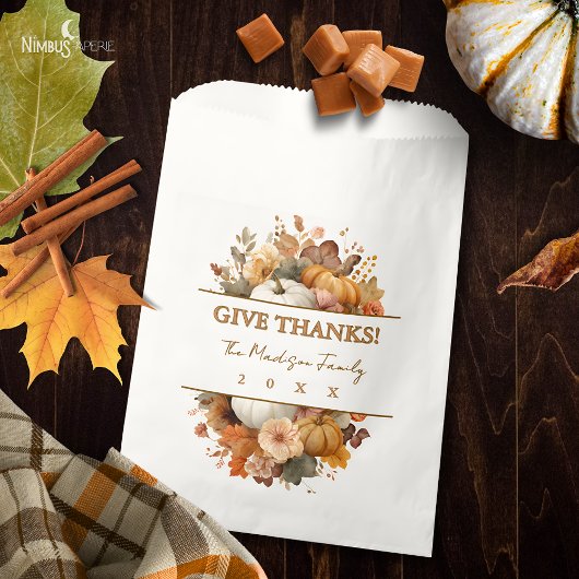 Muted Florals Thanksgiving Favor Bag フェイバーバッグ