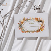 Muted Florals Thanksgiving Flat Place Card プレイスカード