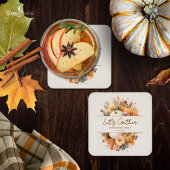 Muted Florals Thanksgiving Paper Coaster ラウンドペーパーコースター