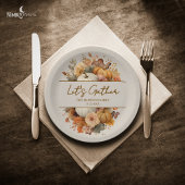 Muted Florals Thanksgiving Paper Plate ペーパープレート