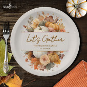 Muted Florals Thanksgiving Paper Plate ペーパープレート