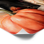 Muted Florals Thanksgiving Square Bar Menu Poster  ポスター (コーナー)