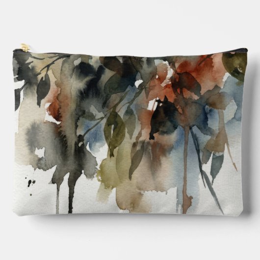 Muted Forest Watercolor アクセサリーポーチ (正面)