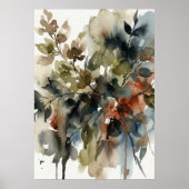 Muted Forest Watercolor ポスター (正面)