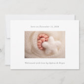 Muted Gray Hello Baby Photo Announcement Card 招待状 (裏面)