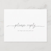 Muted Gray Simple Menu Choice RSVP Postcard ポストカード (正面)