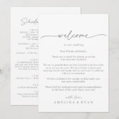 Muted Gray Simple Minimal Wedding Welcome Letter (正面/裏面)
