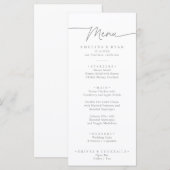 Muted Gray Simple Minimalist Dinner メニュー (正面/裏面)