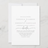 Muted Gray Simple Minimalist Spanish Wedding 招待状 (正面)
