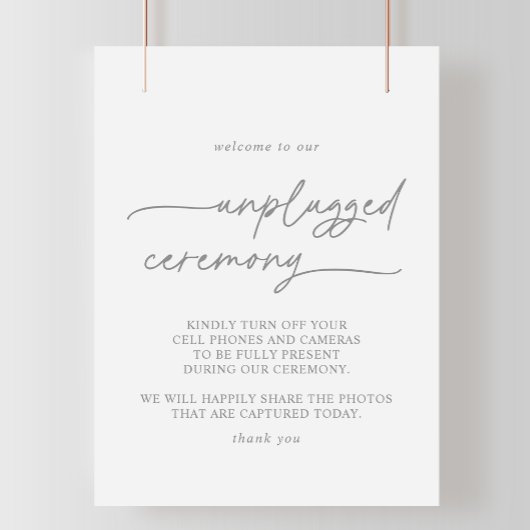 Muted Gray Simple Minimalist Unplugged Ceremony  ポスター
