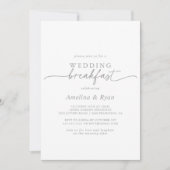 Muted Gray Simple Minimalist Wedding Breakfast 招待状 (正面)