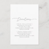Muted Gray Simple Minimalist Wedding Directions エンクロージャーカード (正面)