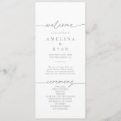 Muted Gray Simple Minimalist Wedding Program プログラム (正面)
