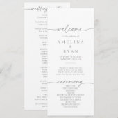 Muted Gray Simple Minimalist Wedding Program プログラム (正面/裏面)