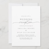 Muted Gray Simple Minimalist Wedding Reception 招待状 (正面)