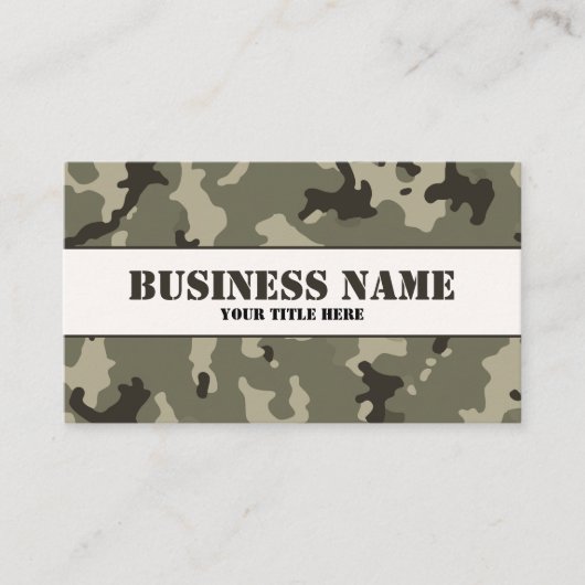 Muted Green Camouflage 名刺 (正面)