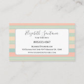 Muted Green & Peach Stripes 名刺 (裏面)