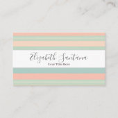 Muted Green & Peach Stripes 名刺 (正面)