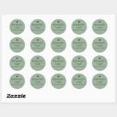 Muted Green Thank You Business Sticker ラウンドシール (シート)
