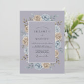 Muted Lavender Artistic Winter Wedding 招待状 (スタンド正面)