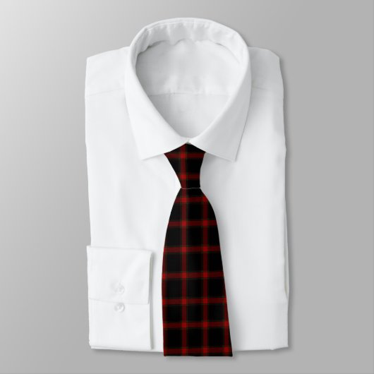 Muted Monochromatic Red and Black Checkered Gift ネクタイ (タイ)