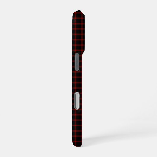 Muted Monochromatic Red and Black Checkered Gift iPhoneケース (右側面)
