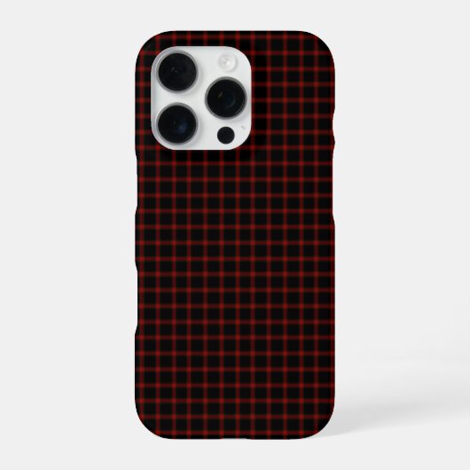Muted Monochromatic Red and Black Checkered Gift iPhoneケース (裏面)