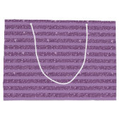 Muted Mulberry Glitter Style Horizontal Stripes ラージペーパーバッグ (裏面)