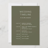 Muted Olive Green Timeline | Woodland Wedding  招待状 (裏面)