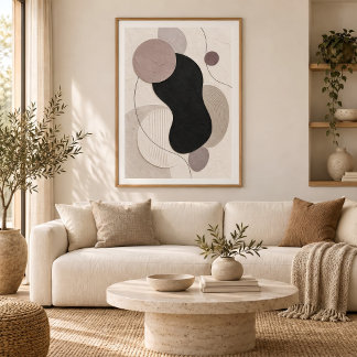 Muted Orbit | Minimal Abstract Plaster Art Print ポスター