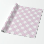 muted pastel pink white gingham plaid print ラッピングペーパー (アンロールド)